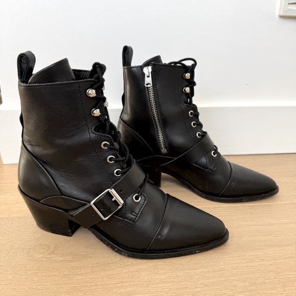 SOLD ALL SAINTS  Leather Ankle Lace up Boots - Picture 3 of 7
